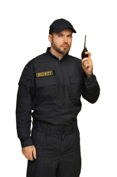 security guard with radio